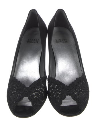 Stuart Weitzman Satin Printed Pumps