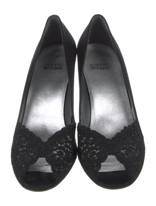 Stuart Weitzman Satin Printed Pumps