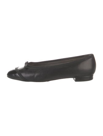 Stuart Weitzman Leather Bow Accents Flats