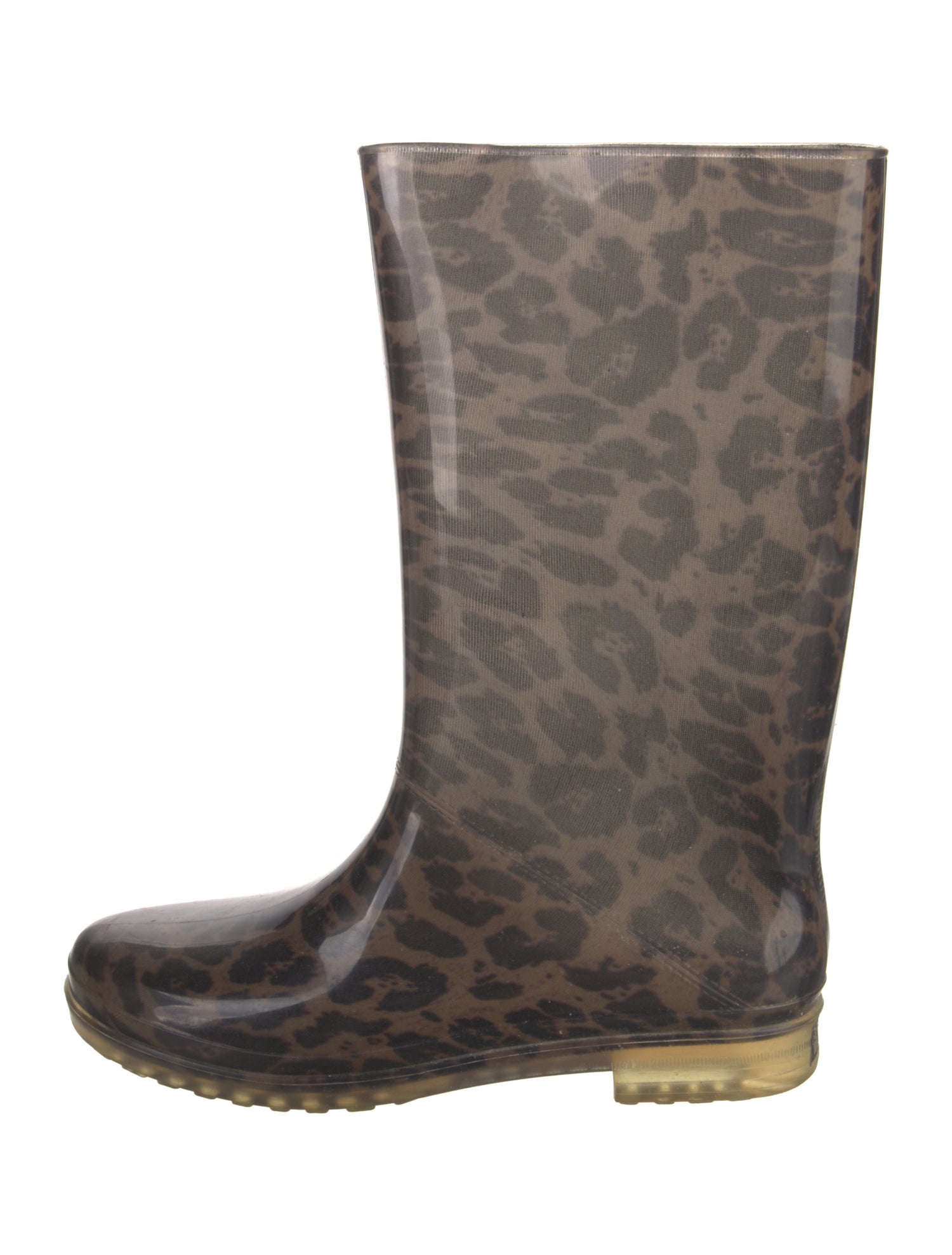 Stuart Weitzman Rubber Animal Print Rain Boots