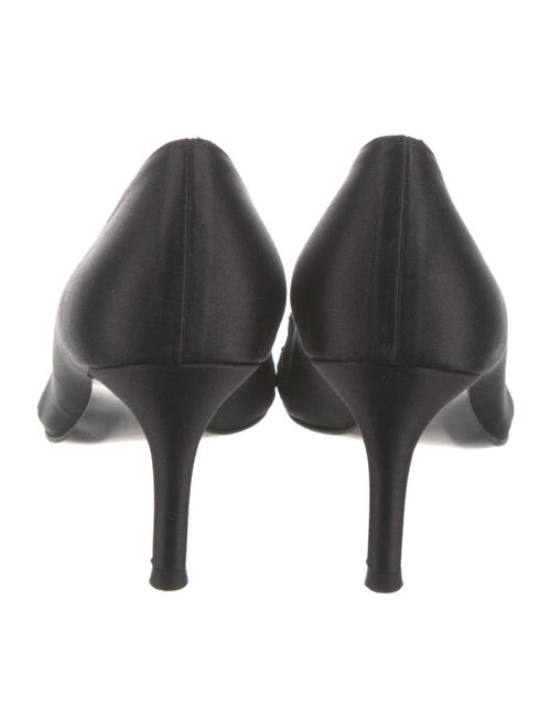 Stuart Weitzman Satin Lace Trim Embellishment Pumps