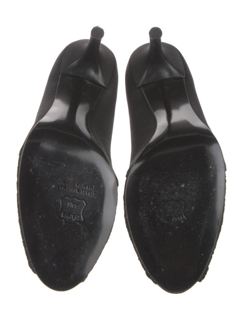 Stuart Weitzman Satin Lace Trim Embellishment Pumps