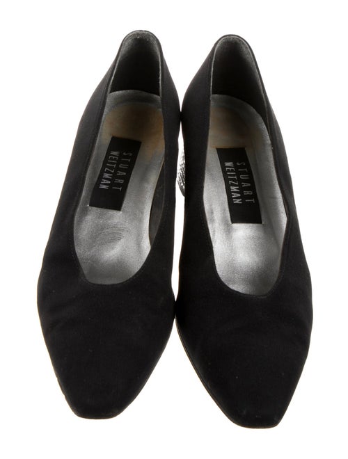 Stuart Weitzman Leather Crystal Embellishments Pumps