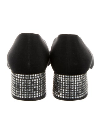 Stuart Weitzman Leather Crystal Embellishments Pumps