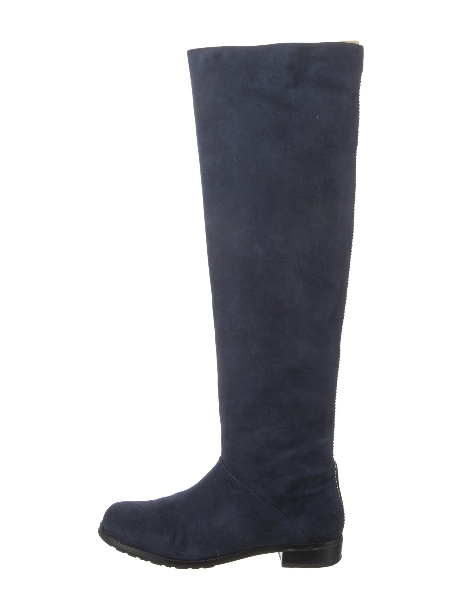 Stuart Weitzman Suede Studded Accents Riding Boots