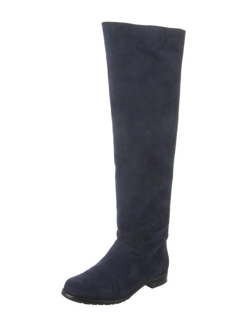 Stuart Weitzman Suede Studded Accents Riding Boots