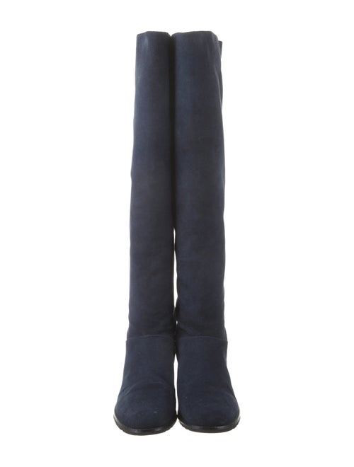 Stuart Weitzman Suede Studded Accents Riding Boots