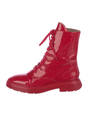 Stuart Weitzman Patent Leather Combat Boots