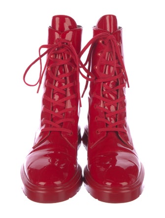 Stuart Weitzman Patent Leather Combat Boots