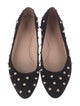 Stuart Weitzman Faux Pearl Accents Suede Flats