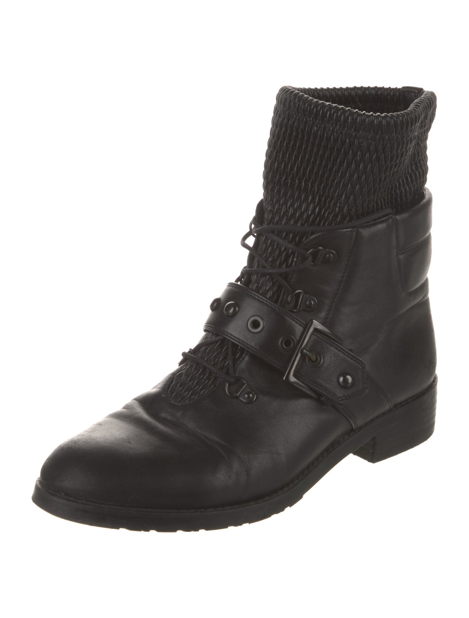 Stuart Weitzman Leather Combat Boots