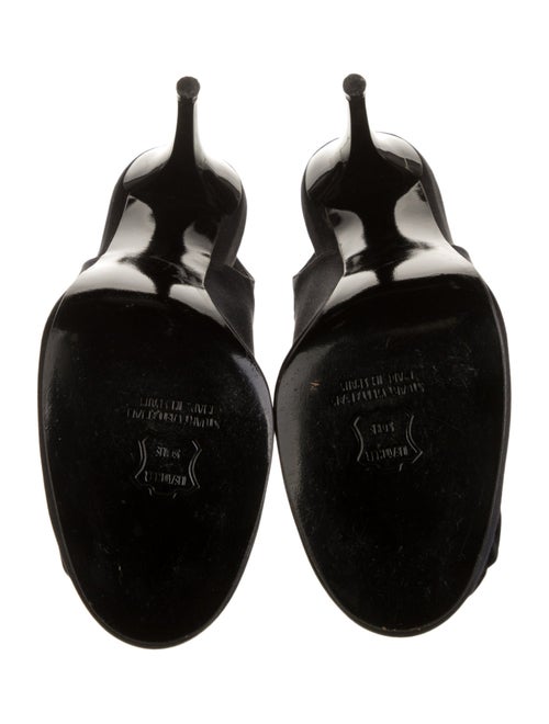 Stuart Weitzman Satin Crystal Embellishments Slingback Pumps