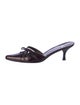 Stuart Weitzman Patent Leather Bow Accents Mules