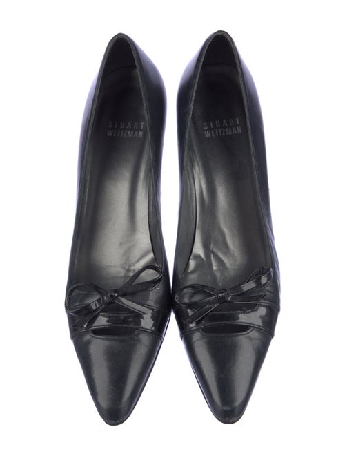 Stuart Weitzman Leather Bow Accents Pumps