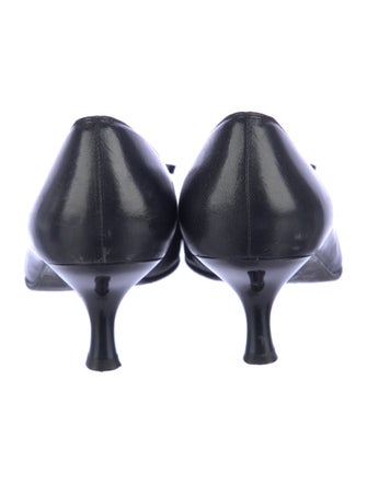 Stuart Weitzman Leather Bow Accents Pumps