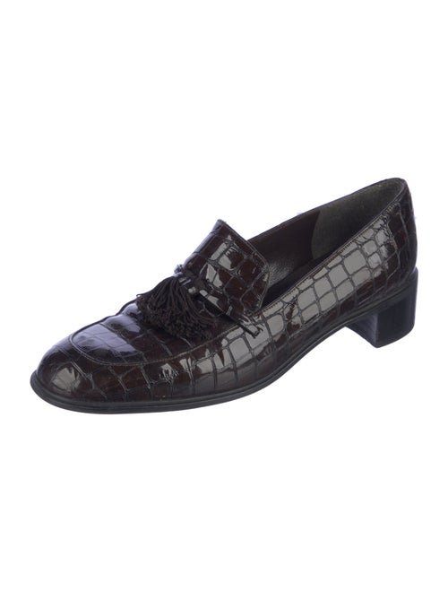 Stuart Weitzman Embossed Leather Printed Pumps