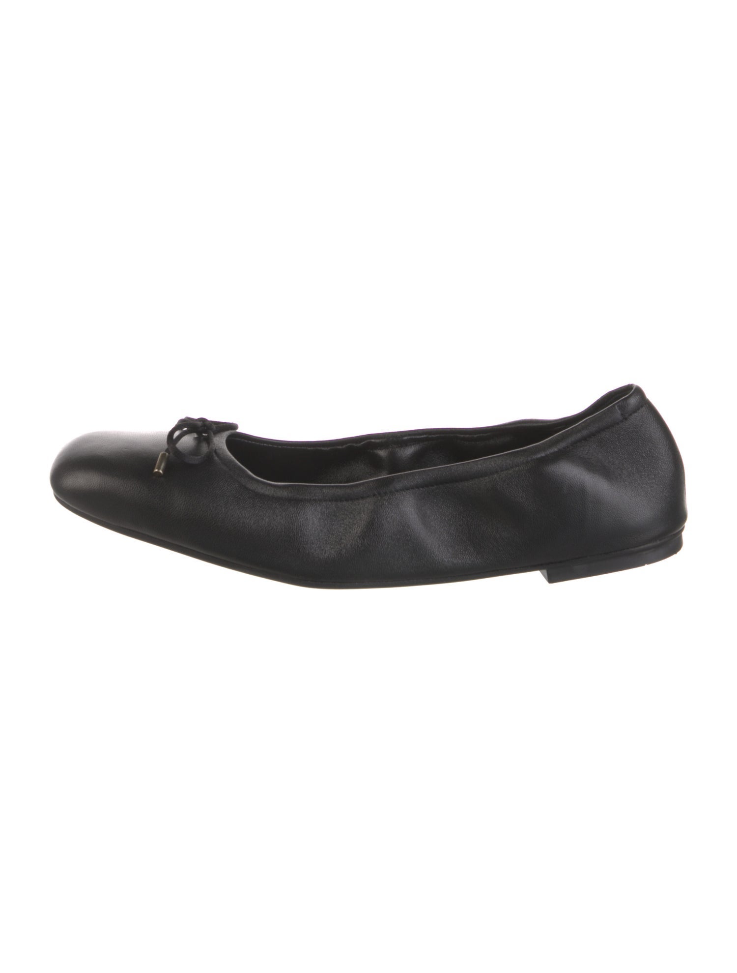 Stuart Weitzman Leather Bow Accents Ballet Flats