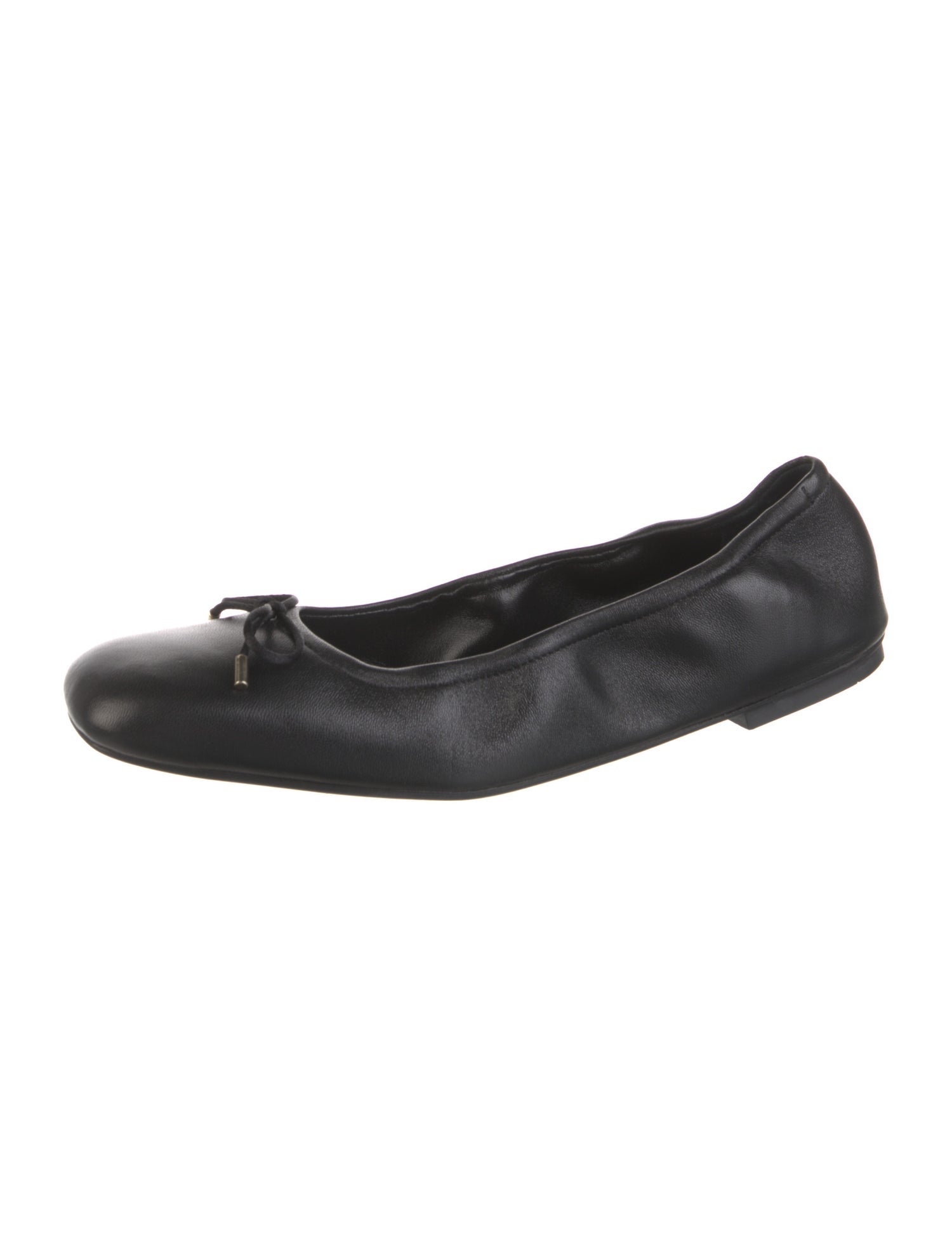 Stuart Weitzman Leather Bow Accents Ballet Flats