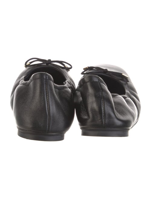 Stuart Weitzman Leather Bow Accents Ballet Flats