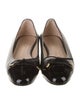 Stuart Weitzman Leather Bow Accents Flats