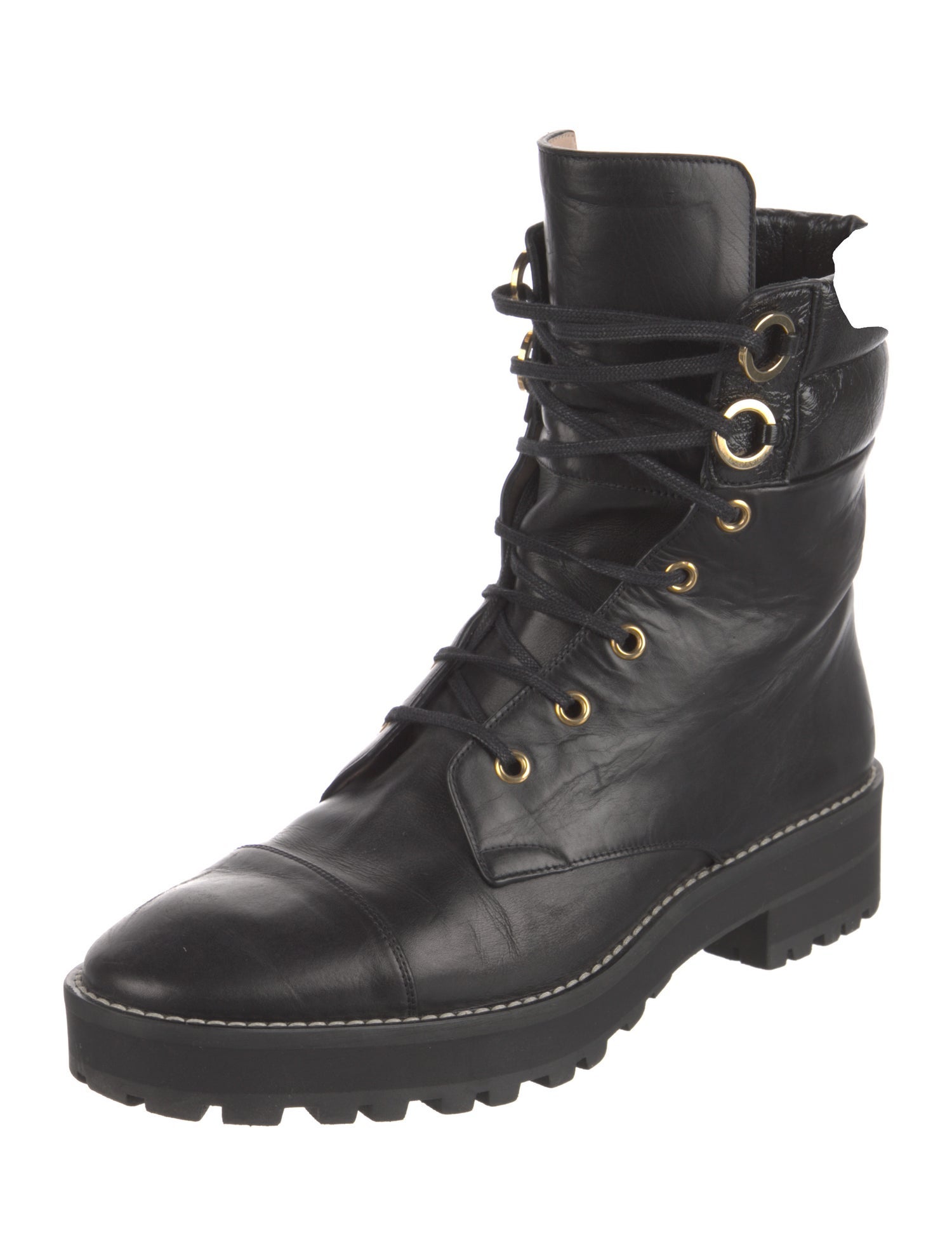 Stuart Weitzman Leather Combat Boots