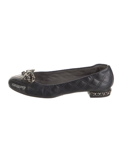 Stuart Weitzman Leather Chain-Link Accents Flats