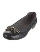 Stuart Weitzman Leather Chain-Link Accents Flats