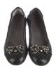Stuart Weitzman Leather Chain-Link Accents Flats