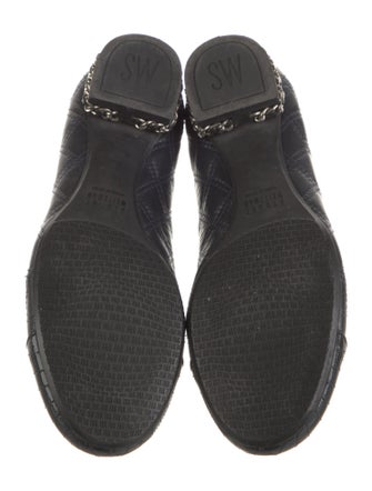 Stuart Weitzman Leather Chain-Link Accents Flats