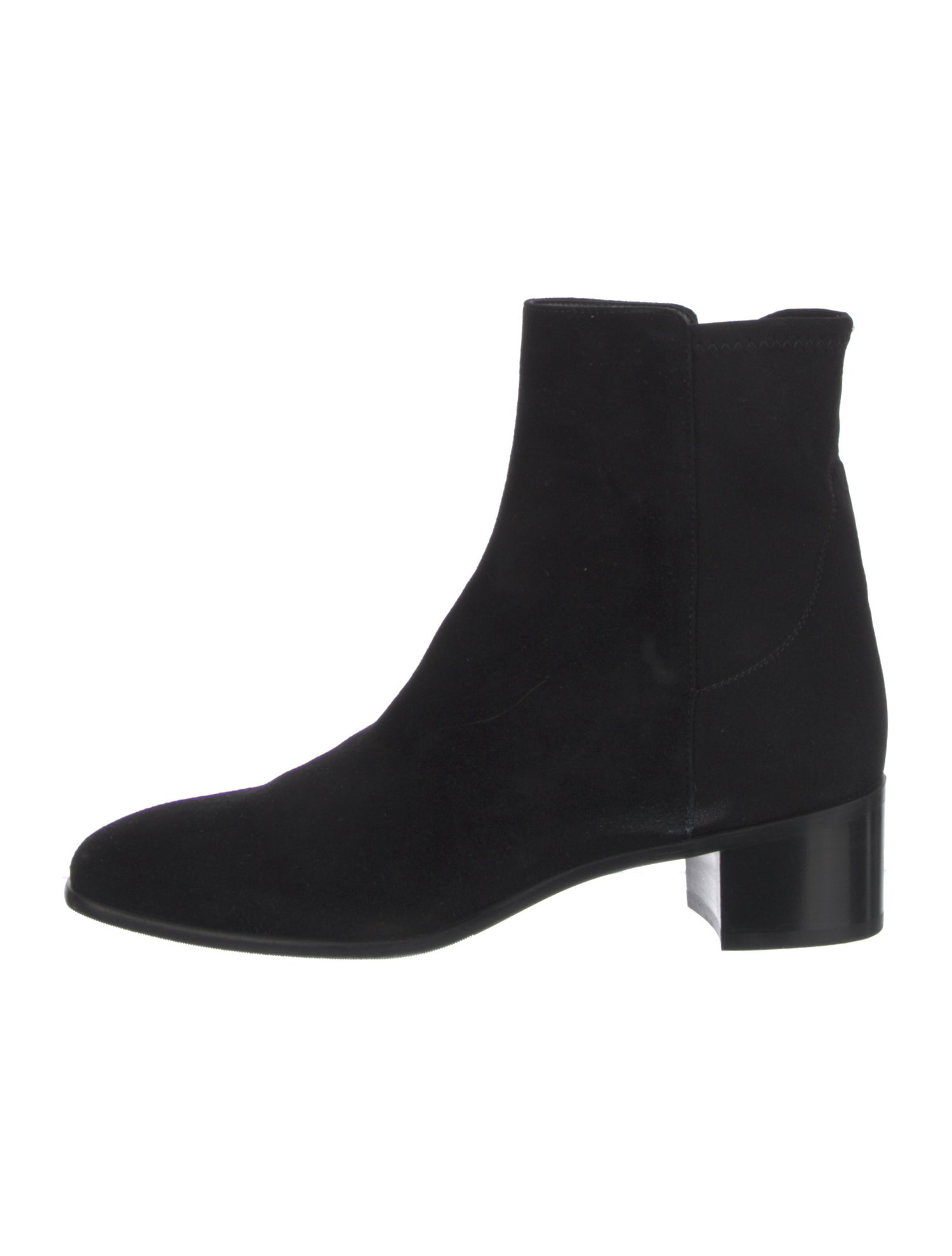 Stuart Weitzman Suede Leather Trim Embellishment Chelsea Boots
