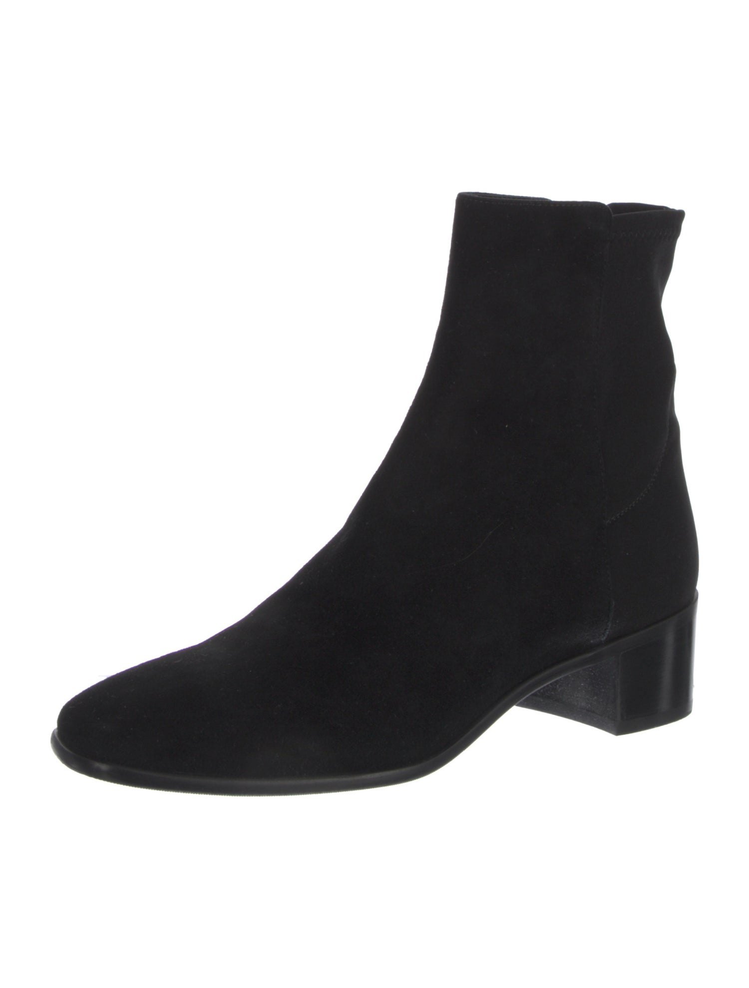 Stuart Weitzman Suede Leather Trim Embellishment Chelsea Boots