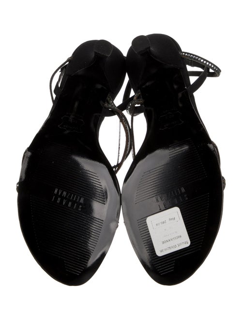 Stuart Weitzman Satin Crystal Embellishments Slingback Sandals