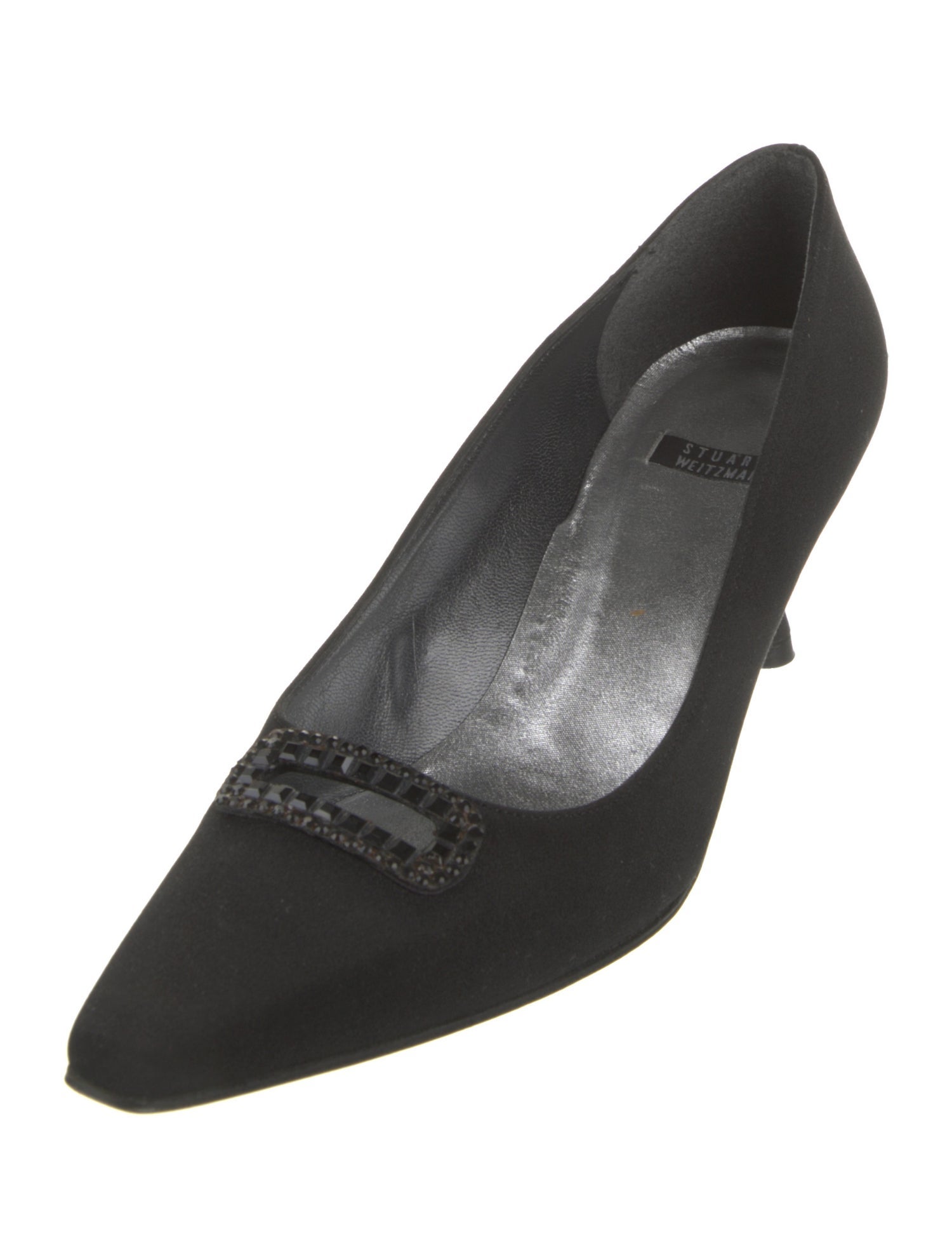 Stuart Weitzman Suede Crystal Embellishments Pumps