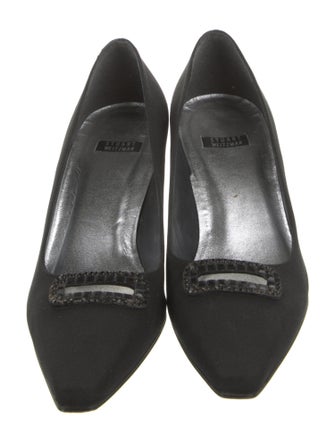 Stuart Weitzman Suede Crystal Embellishments Pumps