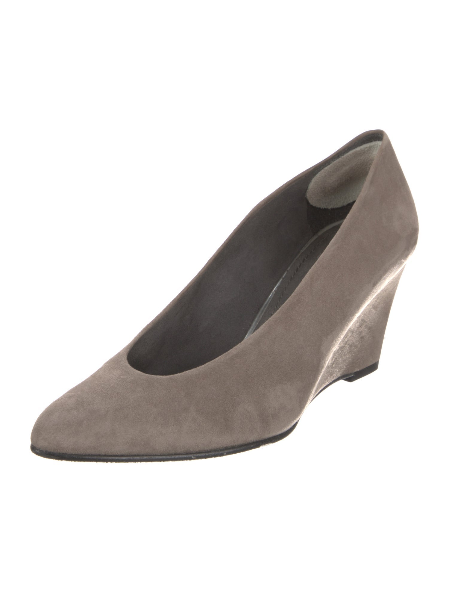 Stuart Weitzman Suede Leather Trim Embellishment Pumps