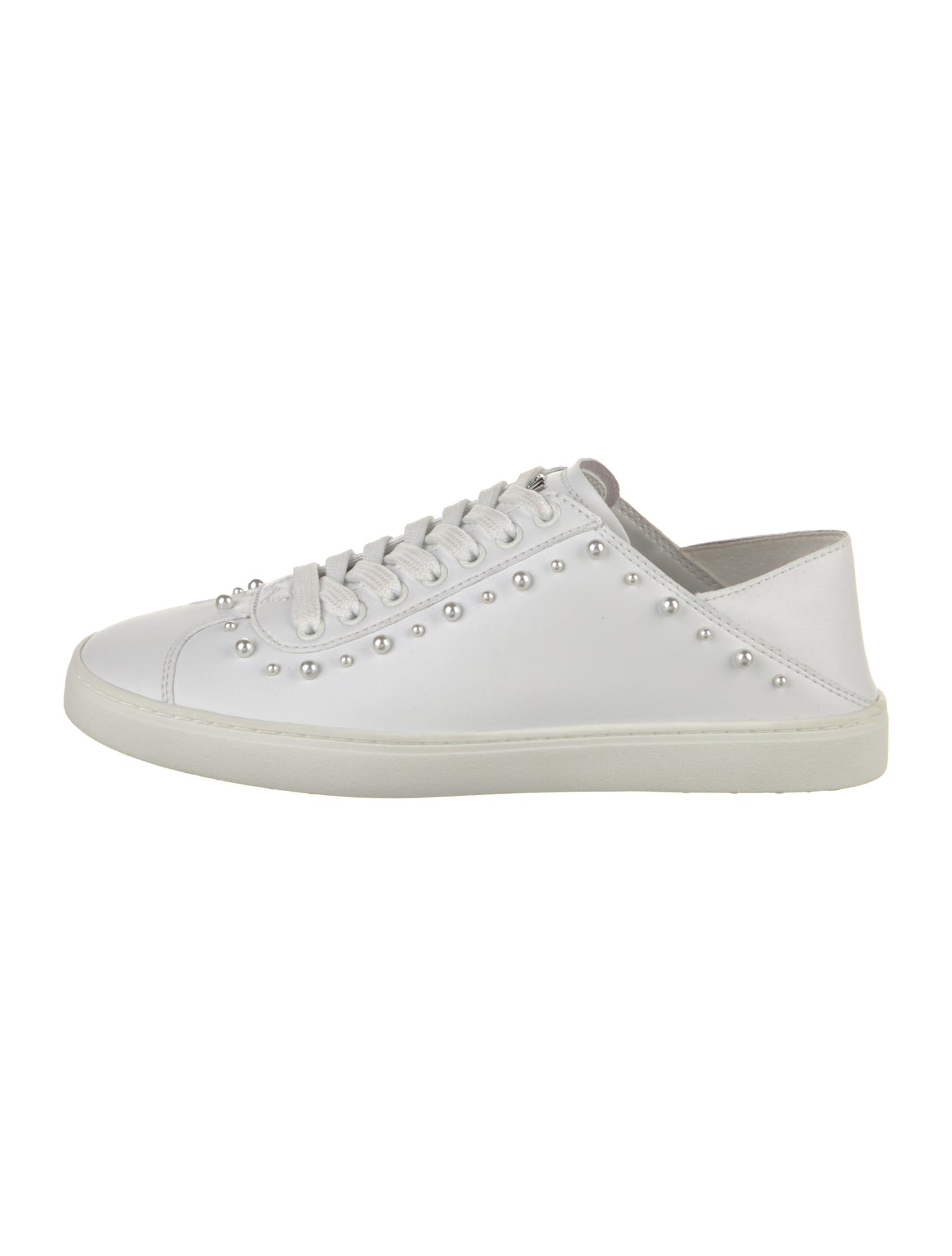 Stuart Weitzman Leather Studded Accents Sneakers