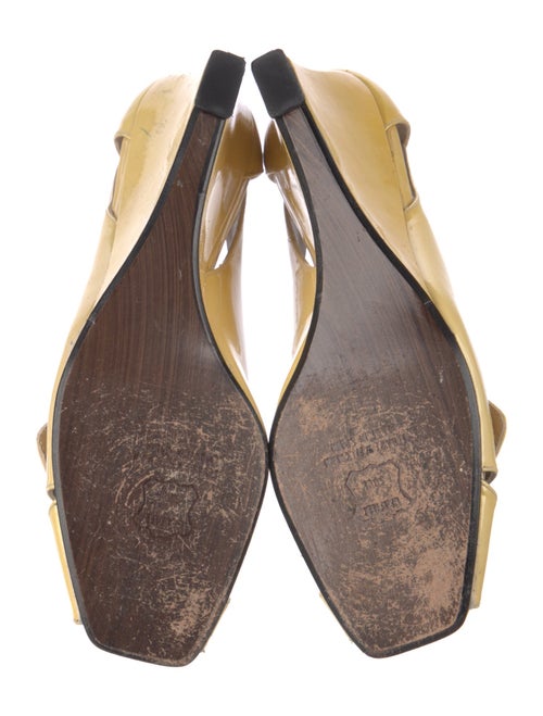 Stuart Weitzman Patent Leather Cutout Accent Pumps