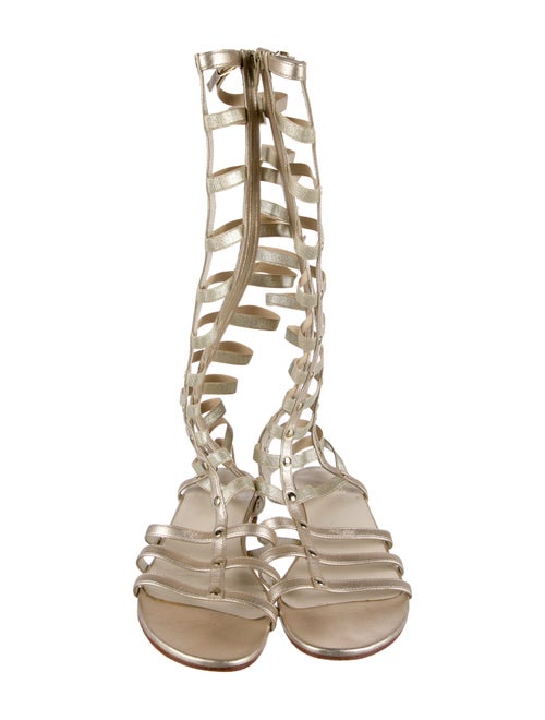 Stuart Weitzman Leather Studded Accents Gladiator Sandals