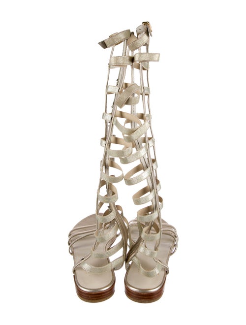 Stuart Weitzman Leather Studded Accents Gladiator Sandals