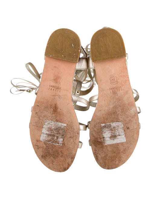 Stuart Weitzman Leather Studded Accents Gladiator Sandals