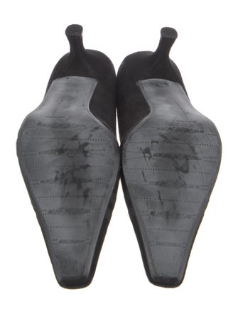 Stuart Weitzman Suede Grosgrain Trim Pumps