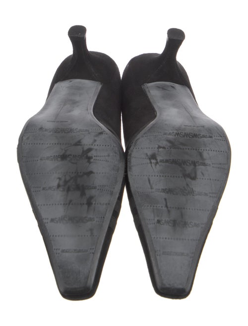 Stuart Weitzman Suede Grosgrain Trim Pumps