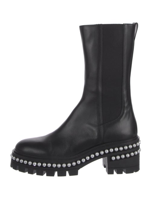 Stuart Weitzman Leather Studded Accents Chelsea Boots