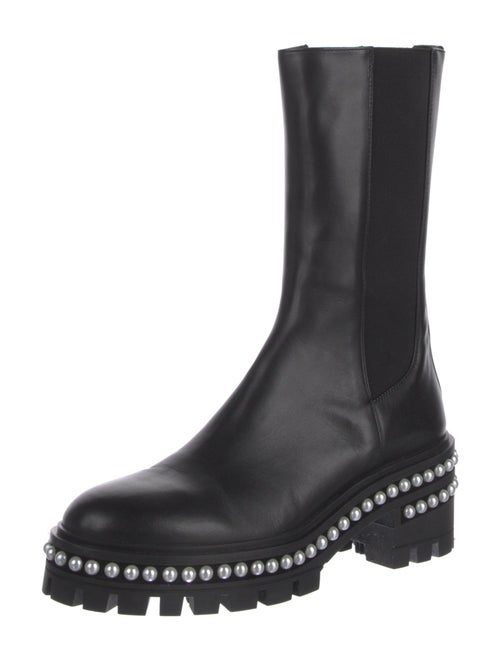 Stuart Weitzman Leather Studded Accents Chelsea Boots