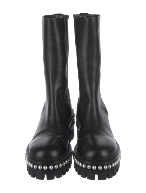 Stuart Weitzman Leather Studded Accents Chelsea Boots