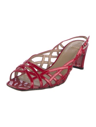 Stuart Weitzman Patent Leather Slingback Sandals