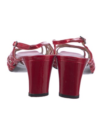 Stuart Weitzman Patent Leather Slingback Sandals