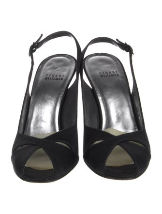 Stuart Weitzman Satin Slingback Pumps