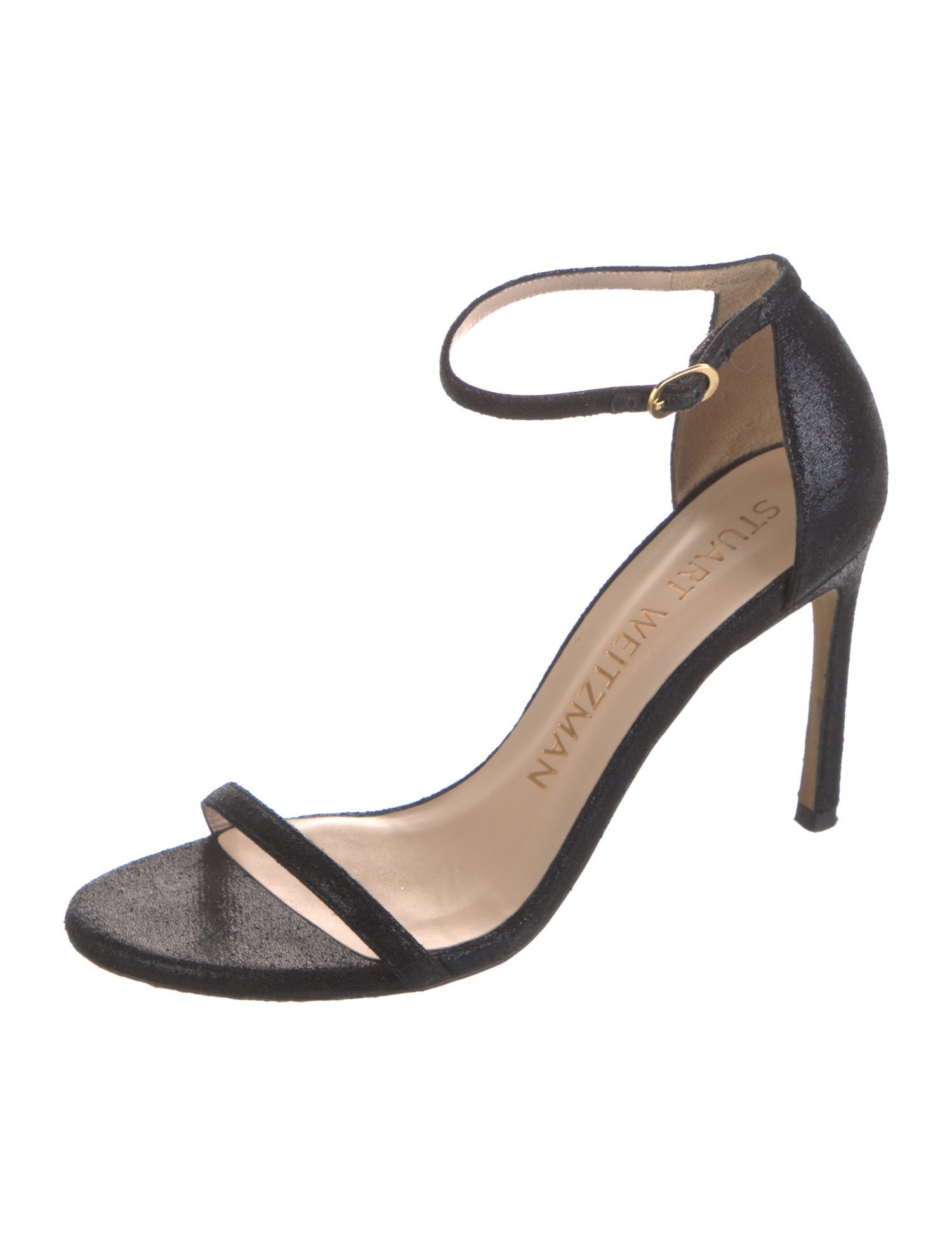 Stuart Weitzman Suede Keyhole Accent Sandals