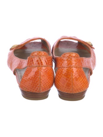 Stuart Weitzman Leather Printed Ballet Flats